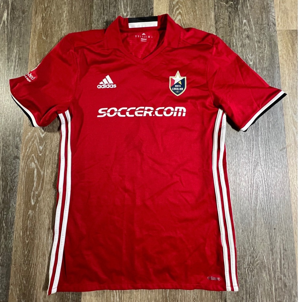 Adidas Soccer Jersey North Carolina FC Mens Medium Red Climacool Training Top